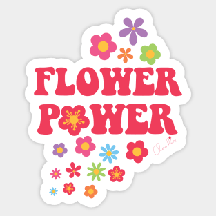 Colorful Flower Power Print Sticker